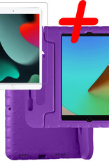 BASEY. Hoesje Geschikt voor iPad 10.2 2020 Hoesje Kinder Hoes Shockproof Kinderhoes Met Screenprotector - Kindvriendelijk Hoesje Geschikt voor iPad 8 Hoes Kids Case - Paars
