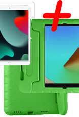 BASEY. Hoesje Geschikt voor iPad 10.2 2020 Hoesje Kinder Hoes Shockproof Kinderhoes Met Screenprotector - Kindvriendelijk Hoesje Geschikt voor iPad 8 Hoes Kids Case - Groen