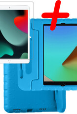 BASEY. Hoesje Geschikt voor iPad 10.2 2020 Hoesje Kinder Hoes Shockproof Kinderhoes Met Screenprotector - Kindvriendelijk Hoesje Geschikt voor iPad 8 Hoes Kids Case - Blauw