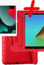 BASEY. Hoesje Geschikt voor iPad 10.2 2019 Hoesje Kinder Hoes Shockproof Kinderhoes Met Screenprotector - Kindvriendelijk Hoesje Geschikt voor iPad 7 Hoes Kids Case - Rood