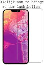 BASEY. Hoes Geschikt voor iPhone 14 Hoesje Siliconen Back Cover Case Met Screenprotector - Hoesje Geschikt voor iPhone 14 Hoes Cover Hoesje - Wit