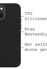 BASEY. Hoes Geschikt voor iPhone 14 Hoesje Siliconen Back Cover Case Met Screenprotector - Hoesje Geschikt voor iPhone 14 Hoes Cover Hoesje - Zwart