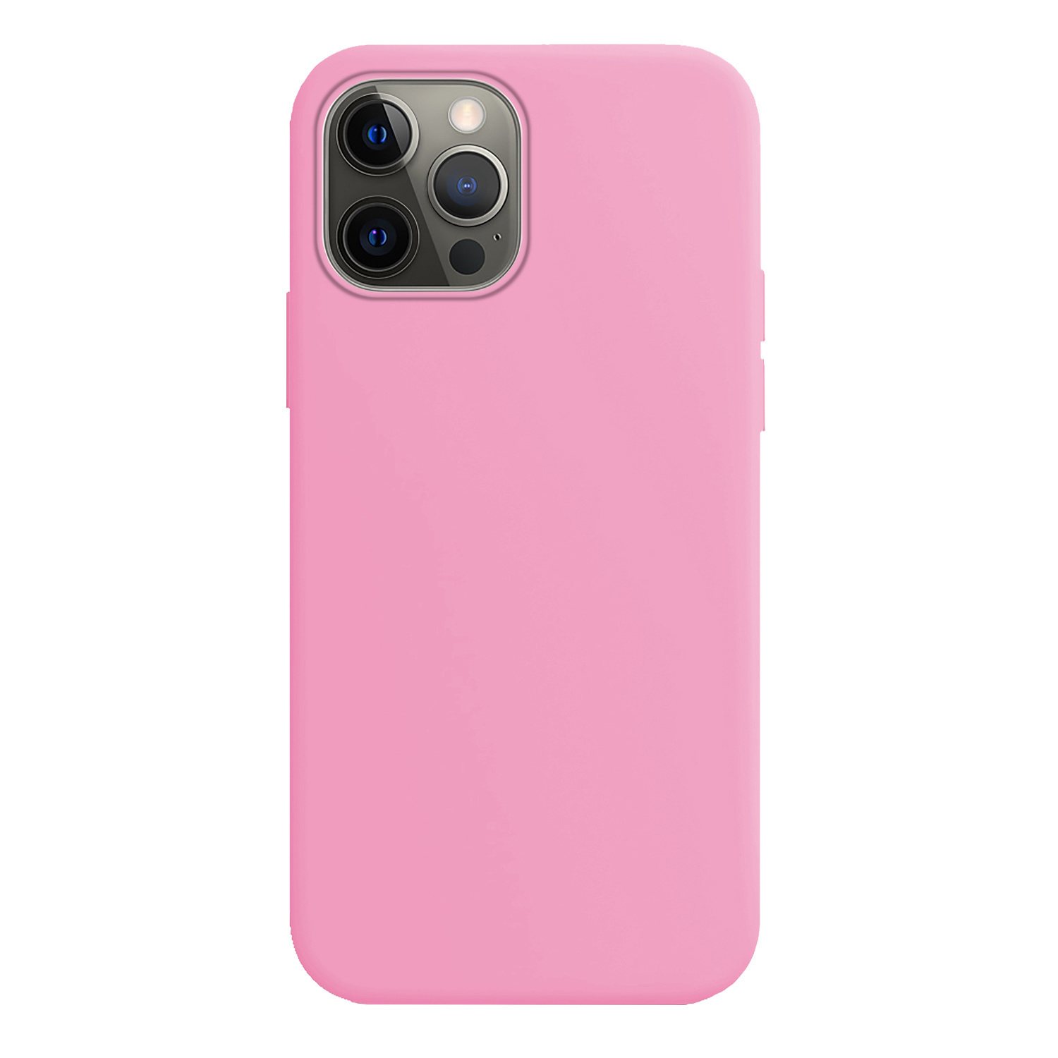 BASEY. Hoes Geschikt voor iPhone 14 Pro Hoesje Siliconen Back Cover Case Met Screenprotector - Hoesje Geschikt voor iPhone 14 Pro Hoes Cover Hoesje - Lichtroze