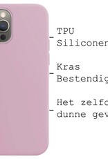 BASEY. Hoes Geschikt voor iPhone 14 Pro Hoesje Siliconen Back Cover Case Met Screenprotector - Hoesje Geschikt voor iPhone 14 Pro Hoes Cover Hoesje - Lila