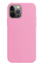 BASEY. Hoes Geschikt voor iPhone 14 Pro Max Hoesje Siliconen Back Cover Case Met Screenprotector - Hoesje Geschikt voor iPhone 14 Pro Max Hoes Cover Hoesje - Lichtroze