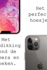 BASEY. Hoes Geschikt voor iPhone 14 Pro Max Hoesje Siliconen Back Cover Case Met Screenprotector - Hoesje Geschikt voor iPhone 14 Pro Max Hoes Cover Hoesje - Transparant