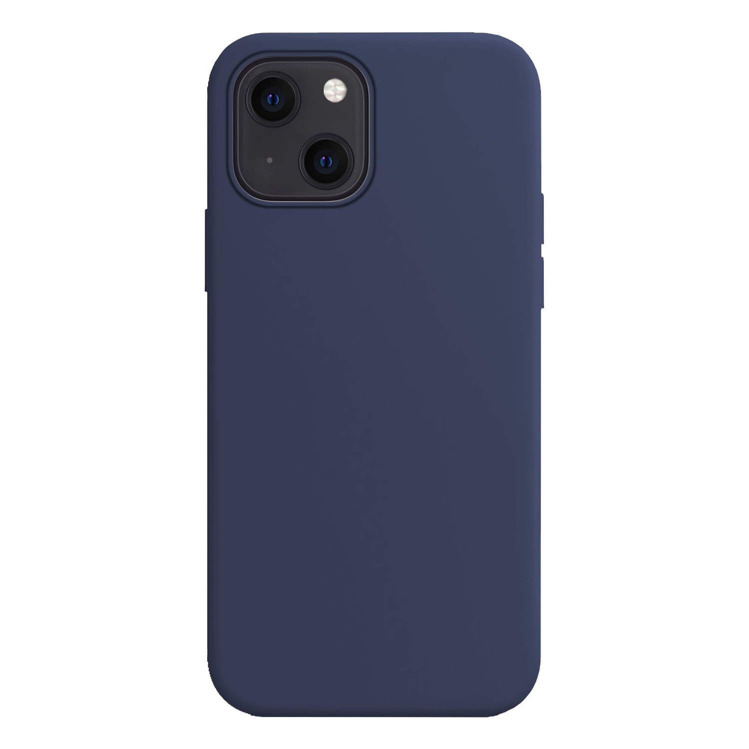 BASEY. Hoes Geschikt voor iPhone 14 Plus Hoesje Siliconen Back Cover Case Met 2x Screenprotector - Hoesje Geschikt voor iPhone 14 Plus Hoes Cover Hoesje - Donkerblauw