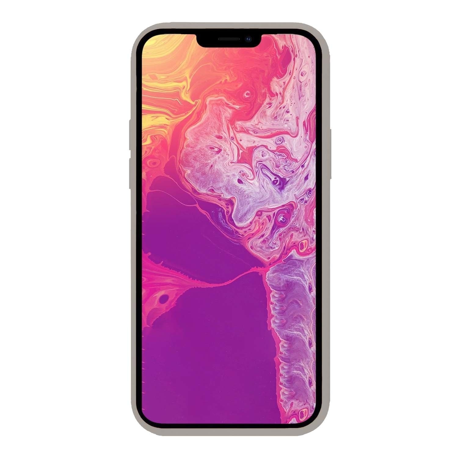 BASEY. Hoes Geschikt voor iPhone 14 Plus Hoesje Siliconen Back Cover Case Met 2x Screenprotector - Hoesje Geschikt voor iPhone 14 Plus Hoes Cover Hoesje - Grijs