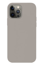 Hoes voor iPhone 14 Pro Hoesje Siliconen Cover Met 2x Screenprotector - Hoes voor iPhone 14 Pro Hoes Case Met 2x Screen Protector Beschermglas Dichte Notch - Grijs
