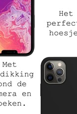 BASEY. Hoes Geschikt voor iPhone 14 Pro Hoesje Siliconen Back Cover Case Met 2x Screenprotector - Hoesje Geschikt voor iPhone 14 Pro Hoes Cover Hoesje - Zwart
