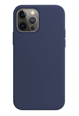 BASEY. Hoes Geschikt voor iPhone 14 Pro Max Hoesje Siliconen Back Cover Case Met 2x Screenprotector - Hoesje Geschikt voor iPhone 14 Pro Max Hoes Cover Hoesje - Donkerblauw