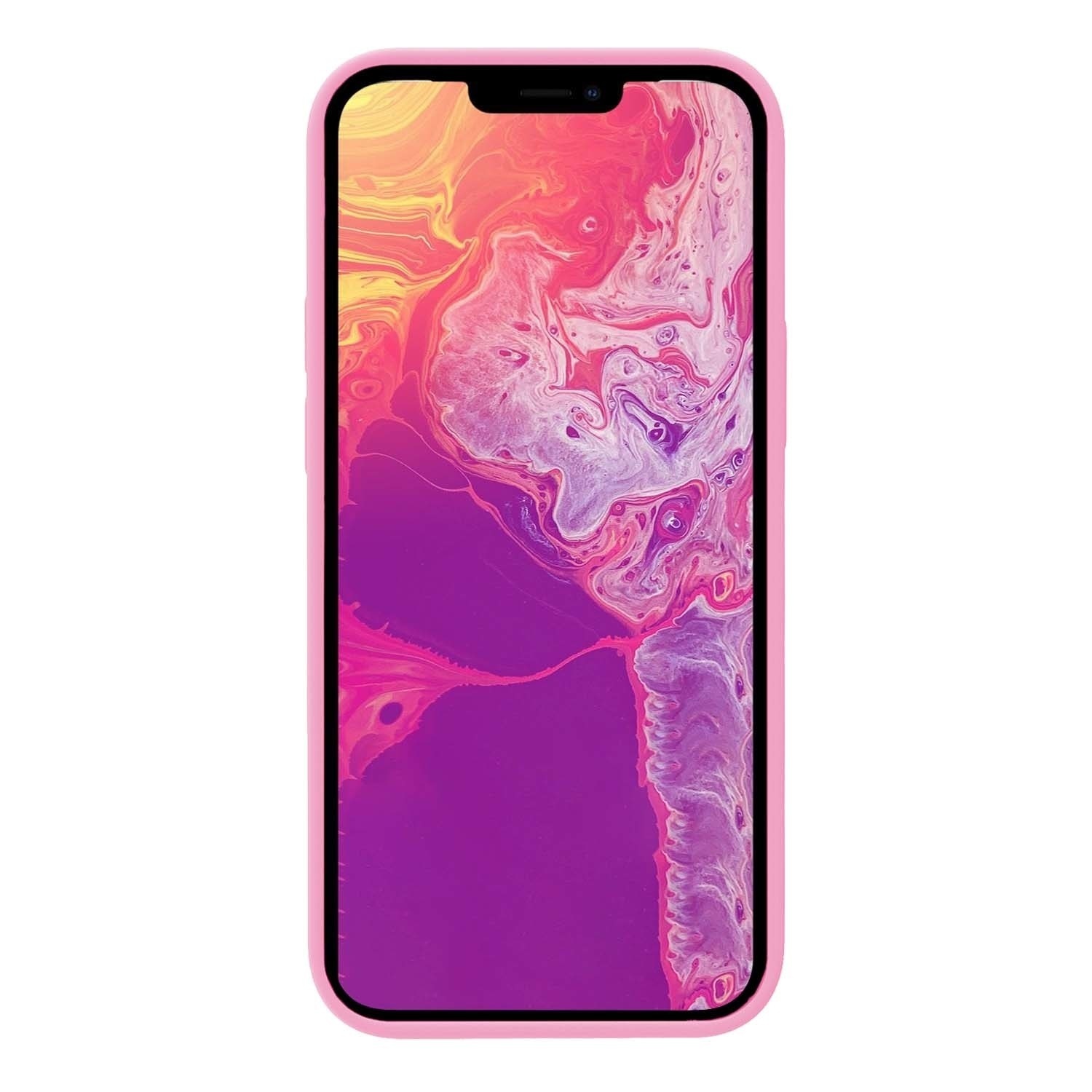 BASEY. Hoes Geschikt voor iPhone 14 Pro Max Hoesje Siliconen Back Cover Case Met 2x Screenprotector - Hoesje Geschikt voor iPhone 14 Pro Max Hoes Cover Hoesje - Lichtroze