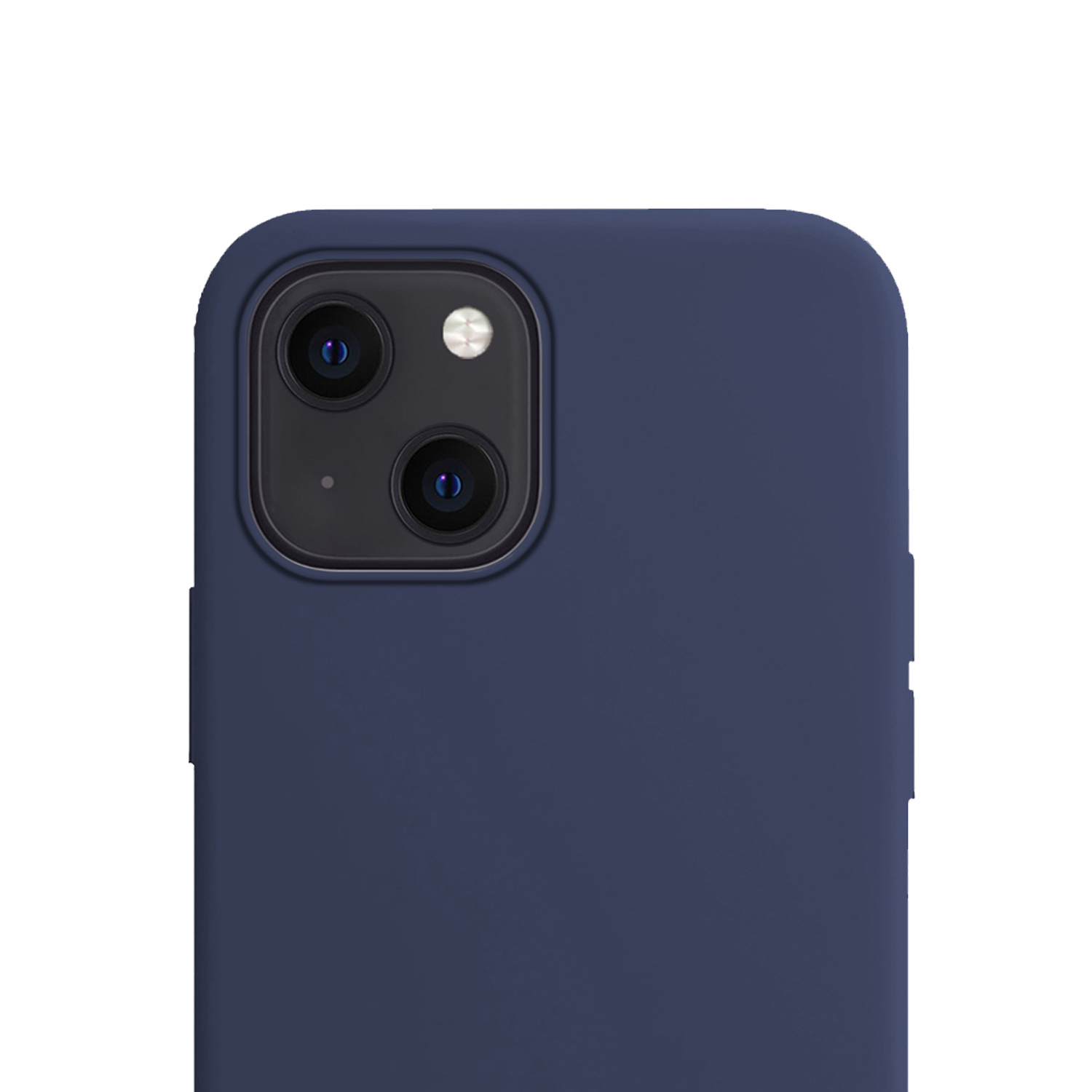NoXx Hoes Geschikt voor iPhone 14 Hoesje Cover Siliconen Back Case Hoes Met Screenprotector - Donkerblauw