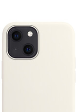 NoXx Hoes Geschikt voor iPhone 14 Hoesje Cover Siliconen Back Case Hoes Met Screenprotector - Wit