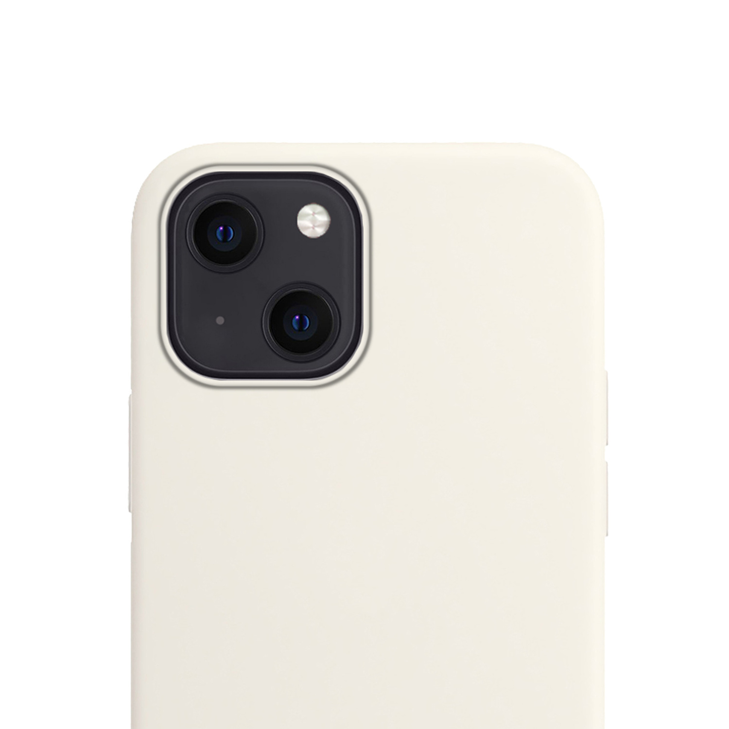 NoXx Hoes Geschikt voor iPhone 14 Hoesje Cover Siliconen Back Case Hoes Met Screenprotector - Wit