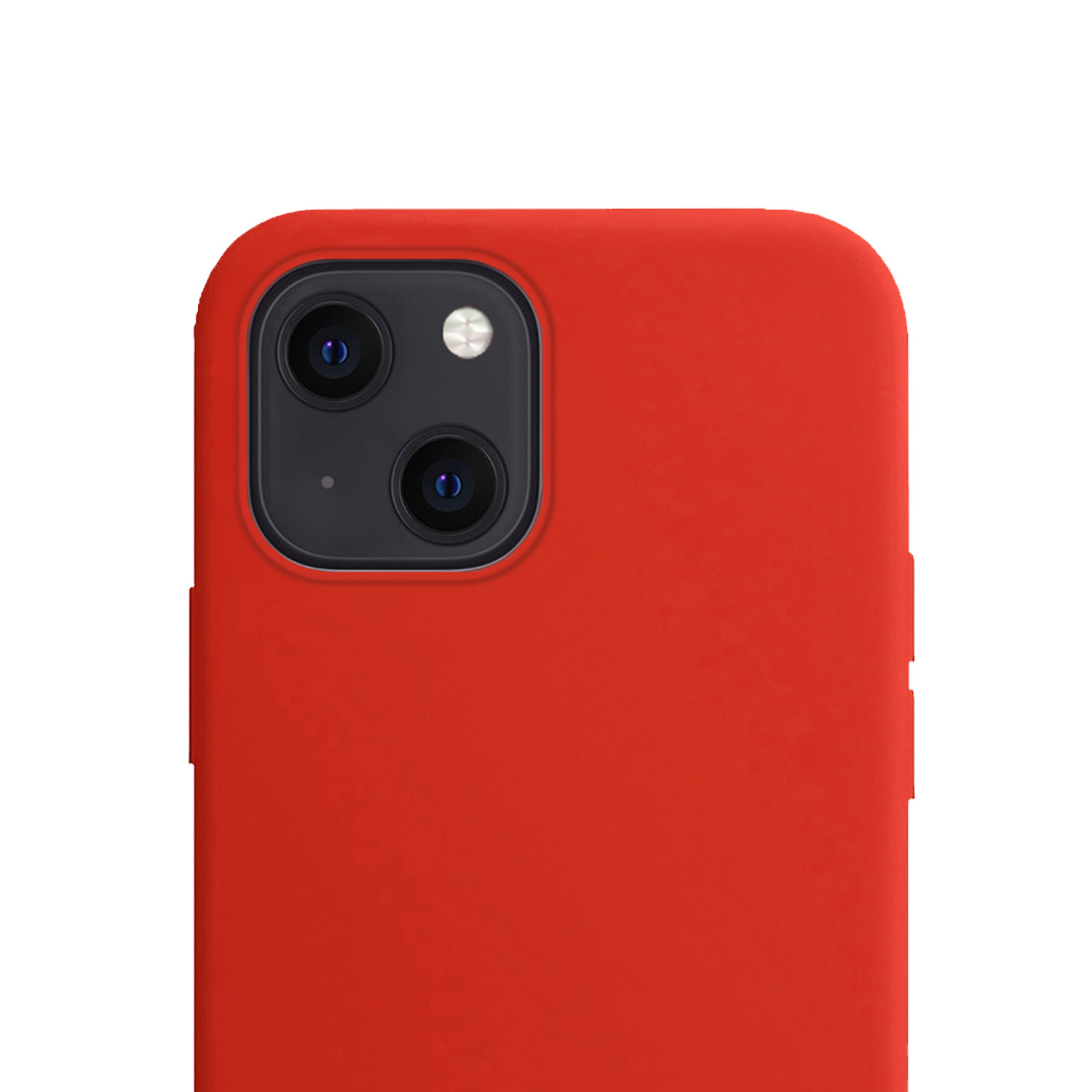 NoXx Hoes Geschikt voor iPhone 14 Plus Hoesje Cover Siliconen Back Case Hoes Met Screenprotector - Rood