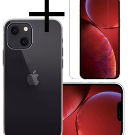 NoXx NoXx iPhone 14 Plus Hoesje Siliconen Met Screenprotector Met Dichte Notch - Transparant