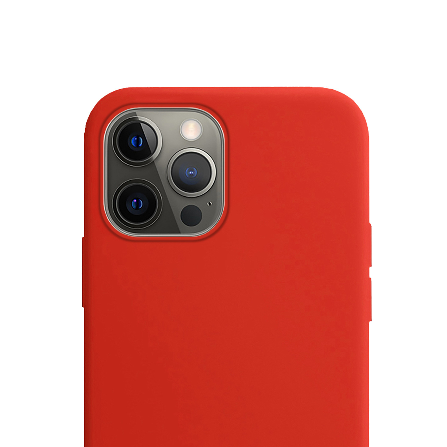Hoes Geschikt voor iPhone 14 Pro Hoesje Cover Siliconen Back Case Hoes Met Screenprotector - Rood