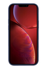 NoXx Hoes Geschikt voor iPhone 14 Pro Max Hoesje Cover Siliconen Back Case Hoes Met Screenprotector - Donkerblauw