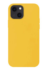 NoXx Hoes Geschikt voor iPhone 14 Hoesje Cover Siliconen Back Case Hoes Met 2x Screenprotector - Geel