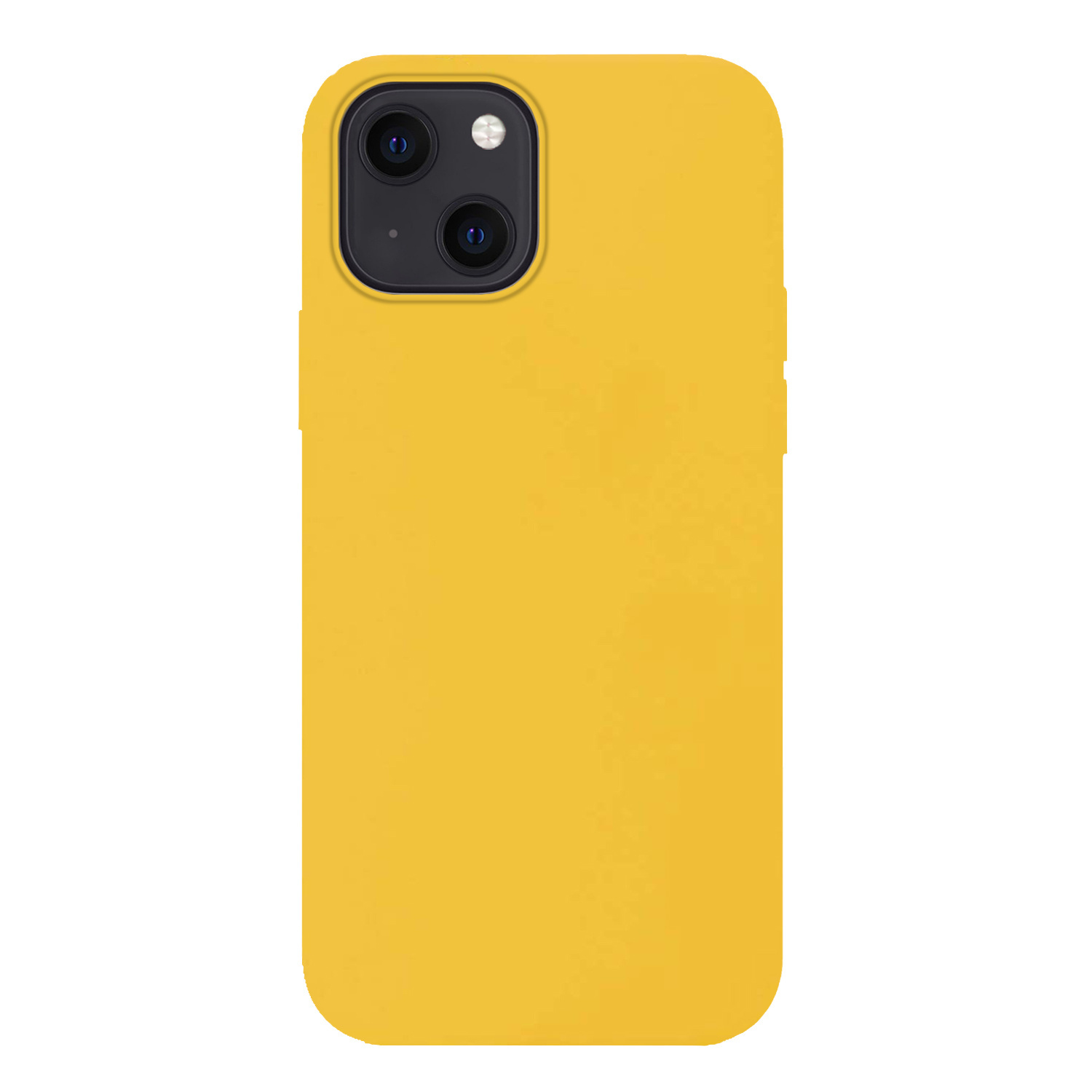 NoXx Hoes Geschikt voor iPhone 14 Hoesje Cover Siliconen Back Case Hoes Met 2x Screenprotector - Geel