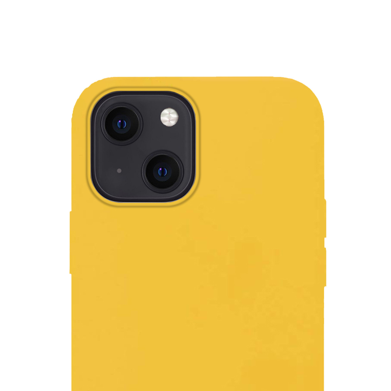 NoXx Hoes Geschikt voor iPhone 14 Hoesje Cover Siliconen Back Case Hoes Met 2x Screenprotector - Geel
