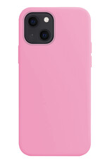 NoXx Hoes Geschikt voor iPhone 14 Hoesje Cover Siliconen Back Case Hoes Met 2x Screenprotector - Lichtroze