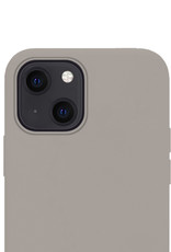 NoXx Hoes voor iPhone 14 Plus Hoes Back Cover Siliconen Hoes Back Cover En 2x Screenprotector Glas Dichte Notch - Grijs