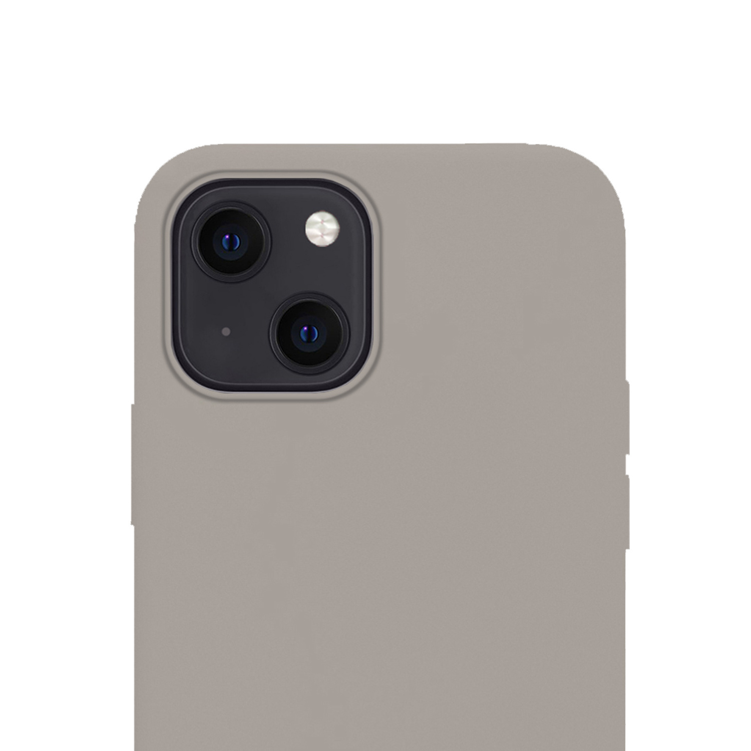 NoXx Hoes voor iPhone 14 Plus Hoes Back Cover Siliconen Hoes Back Cover En 2x Screenprotector Glas Dichte Notch - Grijs