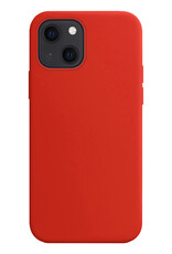 NoXx Hoes Geschikt voor iPhone 14 Plus Hoesje Cover Siliconen Back Case Hoes Met 2x Screenprotector - Rood
