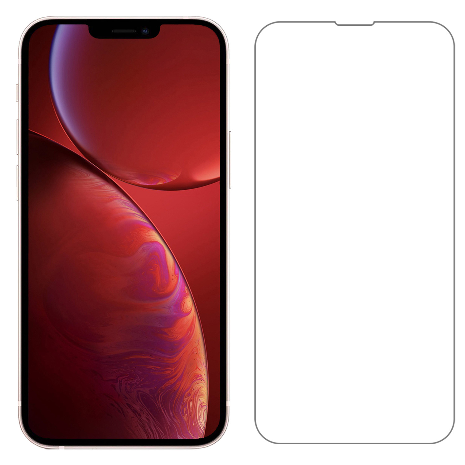 NoXx Hoes Geschikt voor iPhone 14 Plus Hoesje Cover Siliconen Back Case Hoes Met 2x Screenprotector - Rood