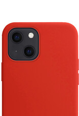 NoXx Hoes Geschikt voor iPhone 14 Plus Hoesje Cover Siliconen Back Case Hoes Met 2x Screenprotector - Rood