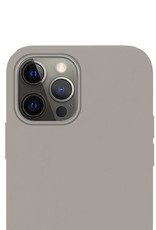 NoXx Hoes voor iPhone 14 Pro Max Hoes Back Cover Siliconen Hoes Back Cover En 2x Screenprotector Glas Dichte Notch - Grijs