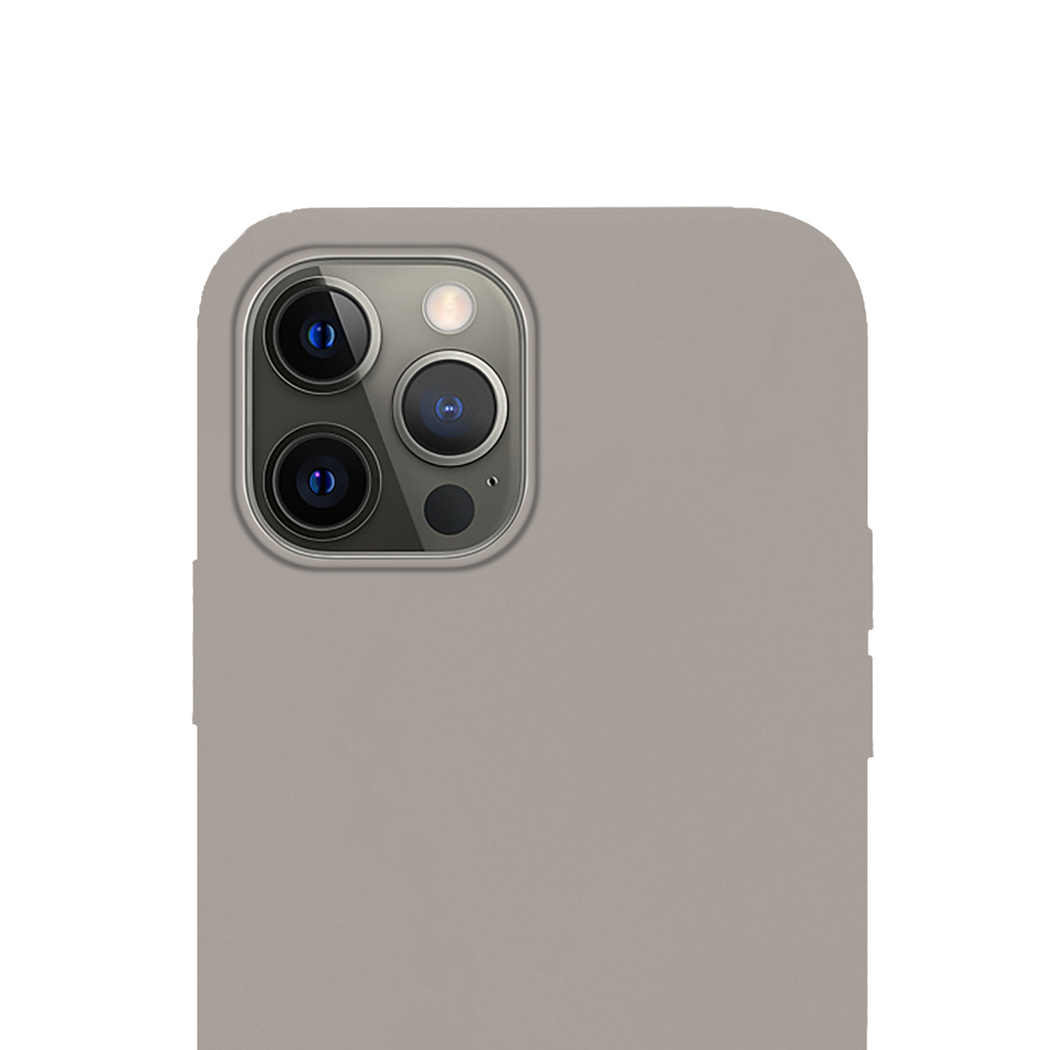 NoXx Hoes voor iPhone 14 Pro Max Hoes Back Cover Siliconen Hoes Back Cover En 2x Screenprotector Glas Dichte Notch - Grijs