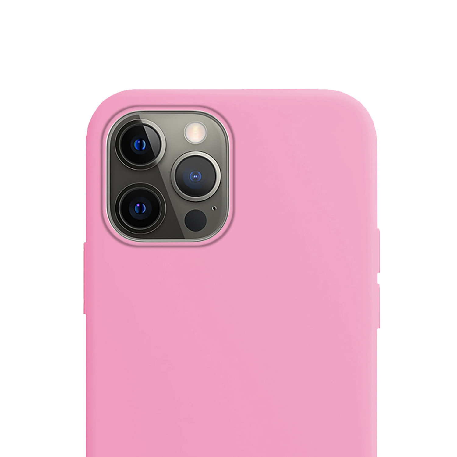 NoXx Hoes Geschikt voor iPhone 14 Pro Max Hoesje Cover Siliconen Back Case Hoes Met 2x Screenprotector - Lichtroze