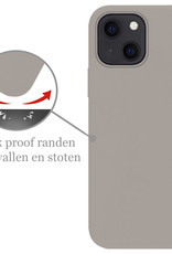 Nomfy Hoesje Geschikt voor iPhone 14 Hoesje Siliconen Cover Case Met Screenprotector - Hoes Geschikt voor iPhone 14 Hoes Back Case - Grijs
