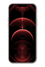 Hoes voor iPhone 14 Pro Hoesje Siliconen Case En Screenprotector Glas Met Dichte Notch - Hoes voor iPhone 14 Pro Hoes Siliconen Cover Met Beschermglas - Grijs