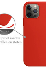 Nomfy Hoesje Geschikt voor iPhone 14 Pro Hoesje Siliconen Cover Case Met Screenprotector - Hoes Geschikt voor iPhone 14 Pro Hoes Back Case - Rood
