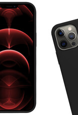 Nomfy Hoesje Geschikt voor iPhone 14 Pro Hoesje Siliconen Cover Case Met Screenprotector - Hoes Geschikt voor iPhone 14 Pro Hoes Back Case - Zwart