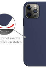 Nomfy Hoesje Geschikt voor iPhone 14 Pro Max Hoesje Siliconen Cover Case Met Screenprotector - Hoes Geschikt voor iPhone 14 Pro Max Hoes Back Case - Donkerblauw