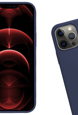 Nomfy Hoesje Geschikt voor iPhone 14 Pro Max Hoesje Siliconen Cover Case Met Screenprotector - Hoes Geschikt voor iPhone 14 Pro Max Hoes Back Case - Donkerblauw