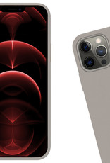 Nomfy Hoesje Geschikt voor iPhone 14 Pro Max Hoesje Siliconen Cover Case Met Screenprotector - Hoes Geschikt voor iPhone 14 Pro Max Hoes Back Case - Grijs