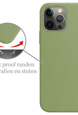 Nomfy Hoesje Geschikt voor iPhone 14 Pro Max Hoesje Siliconen Cover Case Met Screenprotector - Hoes Geschikt voor iPhone 14 Pro Max Hoes Back Case - Groen