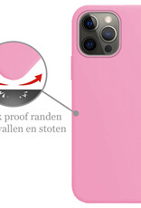 Nomfy Hoesje Geschikt voor iPhone 14 Pro Max Hoesje Siliconen Cover Case Met Screenprotector - Hoes Geschikt voor iPhone 14 Pro Max Hoes Back Case - Lichtroze