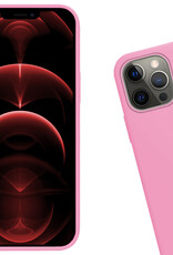 Nomfy Hoesje Geschikt voor iPhone 14 Pro Max Hoesje Siliconen Cover Case Met Screenprotector - Hoes Geschikt voor iPhone 14 Pro Max Hoes Back Case - Lichtroze