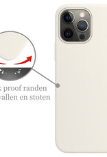 Nomfy Hoesje Geschikt voor iPhone 14 Pro Max Hoesje Siliconen Cover Case Met Screenprotector - Hoes Geschikt voor iPhone 14 Pro Max Hoes Back Case - Wit