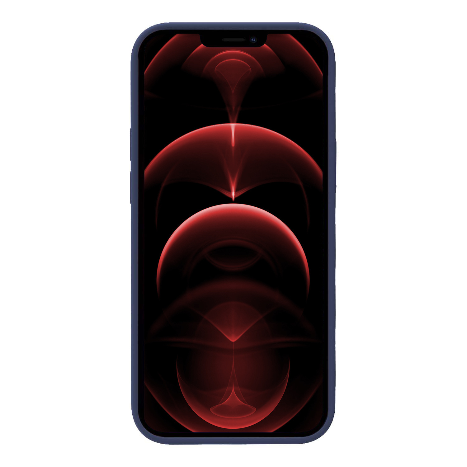 Nomfy Hoesje Geschikt voor iPhone 14 Hoesje Siliconen Cover Case Met 2x Screenprotector - Hoes Geschikt voor iPhone 14 Hoes Back Case - Donkerblauw