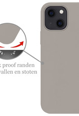 Nomfy Hoesje Geschikt voor iPhone 14 Hoesje Siliconen Cover Case Met 2x Screenprotector - Hoes Geschikt voor iPhone 14 Hoes Back Case - Grijs