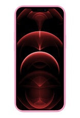 Nomfy Hoesje Geschikt voor iPhone 14 Hoesje Siliconen Cover Case Met 2x Screenprotector - Hoes Geschikt voor iPhone 14 Hoes Back Case - Lichtroze