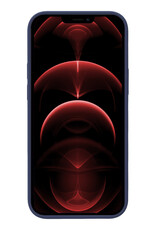 Nomfy Hoesje Geschikt voor iPhone 14 Plus Hoesje Siliconen Cover Case Met 2x Screenprotector - Hoes Geschikt voor iPhone 14 Plus Hoes Back Case - Donkerblauw